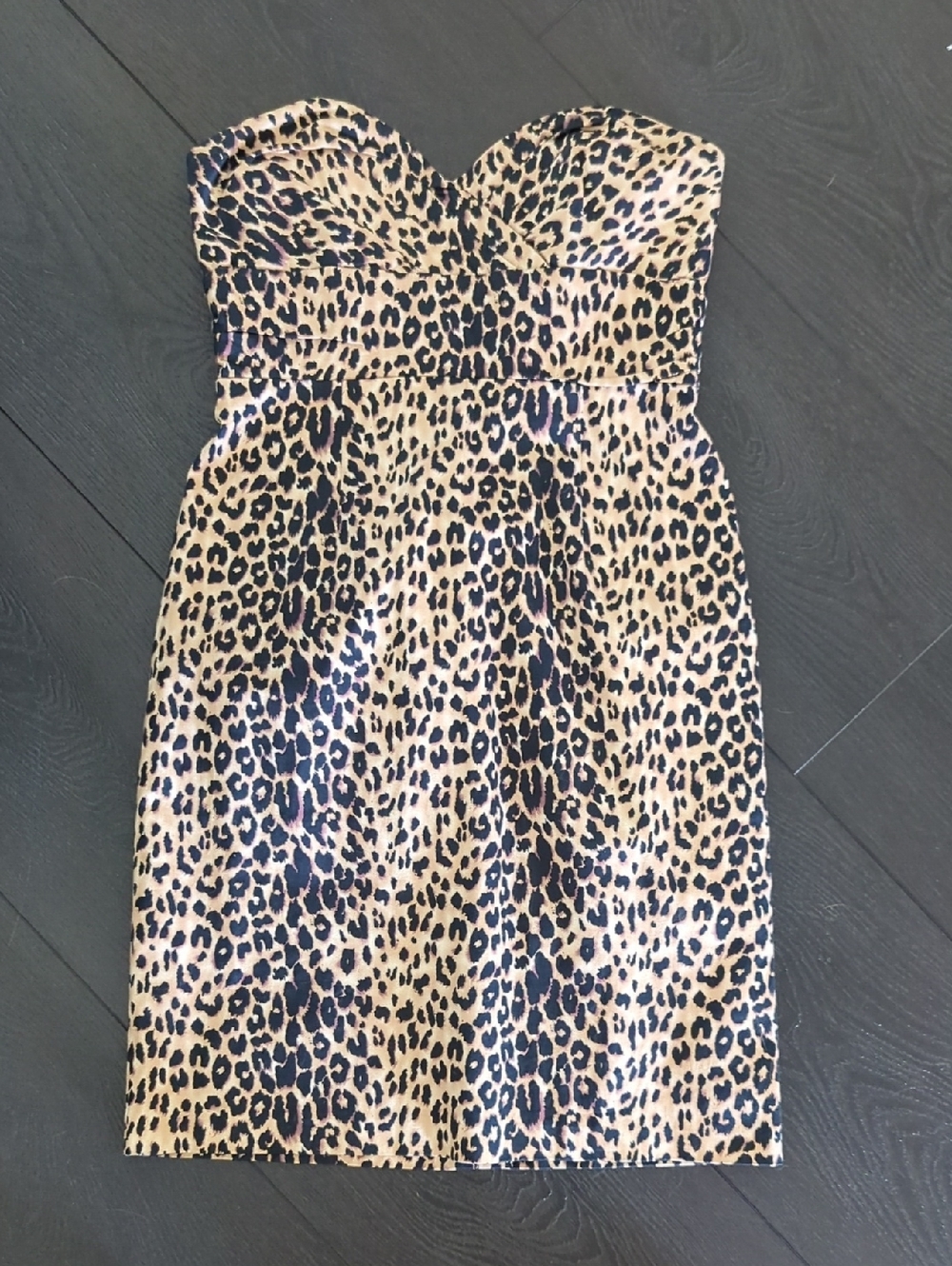 Forever 21 Leopard Print Strapless Dress - Tan & Black